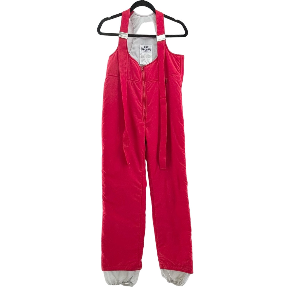 Vintage Red Pro Sport Ski Bibs Mens Medium Adjustable Straps